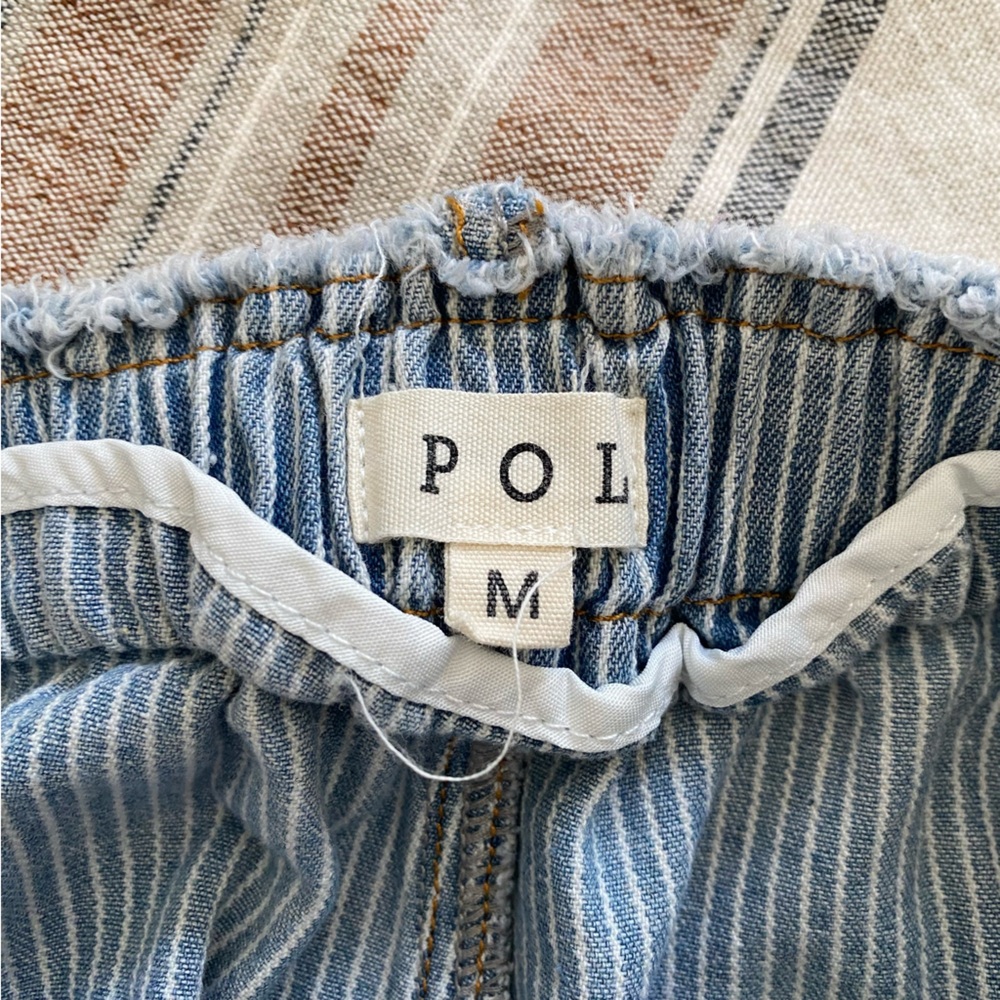 POL Light Blue Denim Cargo Jeans with Cream Pockets - Picture 15 of 16
